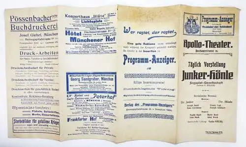 Programm Anzeiger Apollo Theater München um 1910
