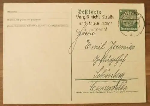 Postkarte Brief DR 1937 Bautzen Sachsen