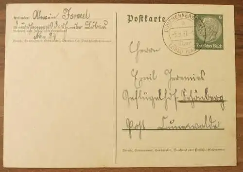 Brief Postkarte Deutsches Reich 1937 Löbau Sachsen