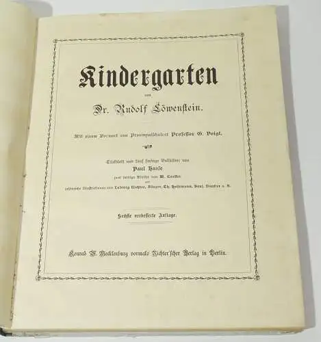 Kindergarten von Rudolf Löwenstein Paul Haase 1907 Kinderbuch