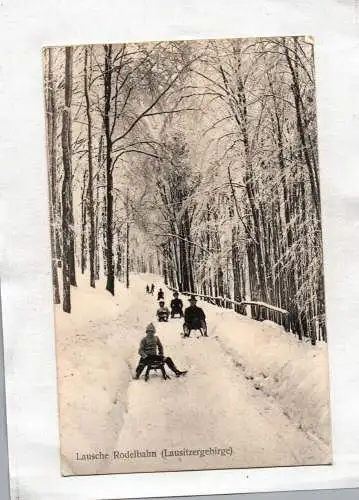 Ak Lausche Rodelbahn Lausitzergebirge 1914