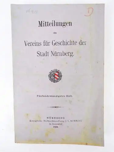 Mitteilungen des Vereins für Geschichte der Stadt Nürnberg 1924