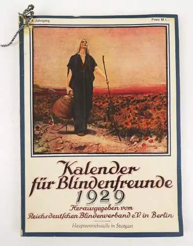 Kalender für Blindenfreunde 1929 Blindenverband Berlin