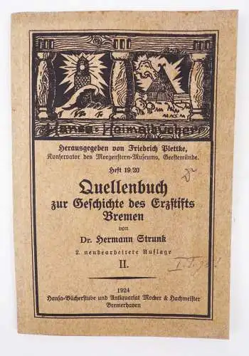 Quellenbuch zur Geschichte des Erstifts Bremen Hermann Strunk II 1924