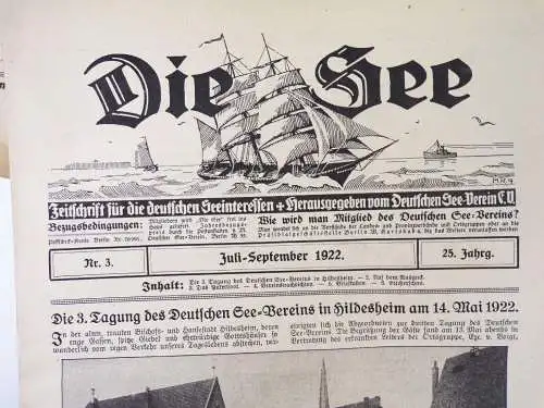 Zur See Zeitschrift für deutsche Seeinteressen deutscher See Verein 1922 Maritim