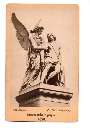 CDV Foto Berlin Schlossbrückengruppe Nike verwundeter Krieger aufrichtend 