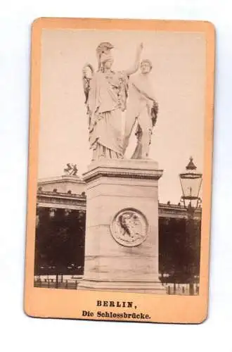 Berlin CDV Foto Schlossbrücke Statuetten  um 1880 vintage photo