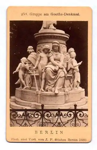 Berlin CdV Gruppe am Goethe Denkmal 1880 Stiehm