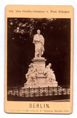 Carte de Visite Foto Berlin Goethe Denkmal von Professor Schaper