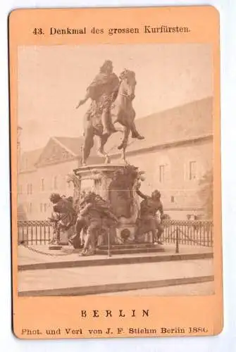 Carte de Visite Foto Berlin Denkmal des großen Kurfürsten 1880