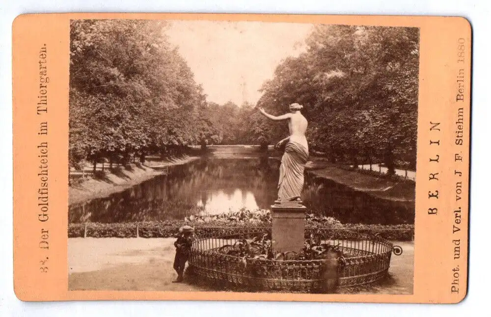 CdV  Foto Berlin der Goldfischteich im Tiergarten 1880 0