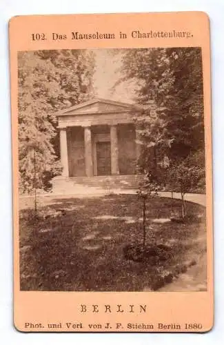 CdV  Foto Berlin Mausoleum im Charlottenburg 1880