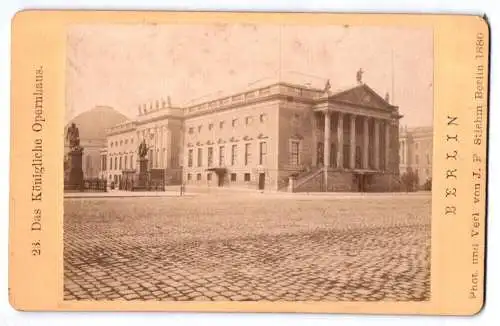 CdV  Foto Berlin das königliche Opernhaus 1880 Fotografie