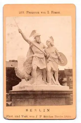 CdV  Foto Berlin Preussen von I Franz Denkmal Figurengruppe 1880