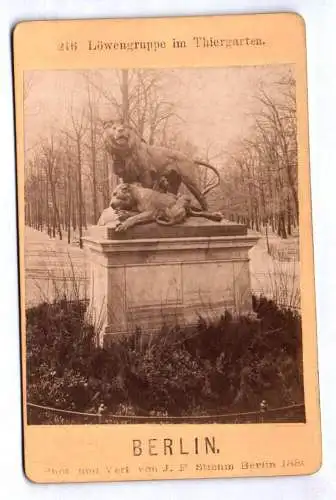 CdV Foto Berlin Löwengruppe im Tiergarten Figurengruppe 1880