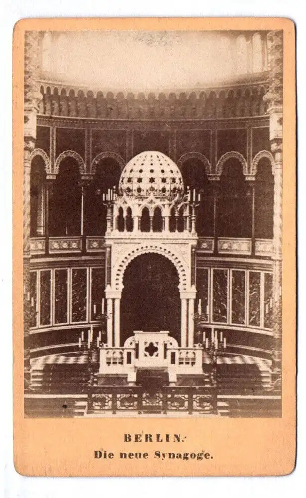 CdV Foto Berlin die neue Synagoge 1880 judaika Innenansicht 0