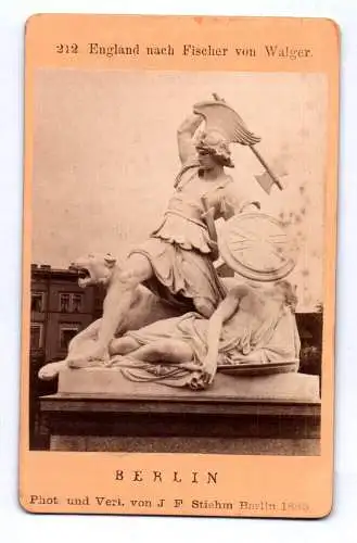 CDV Foto Berlin Statur England nach Fischer von Walger 1880  