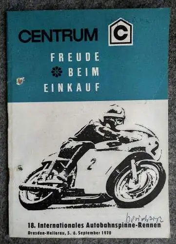 DDR Motorsport Programm Centrum 18 Internationales Autobahnspinne Rennen 1970