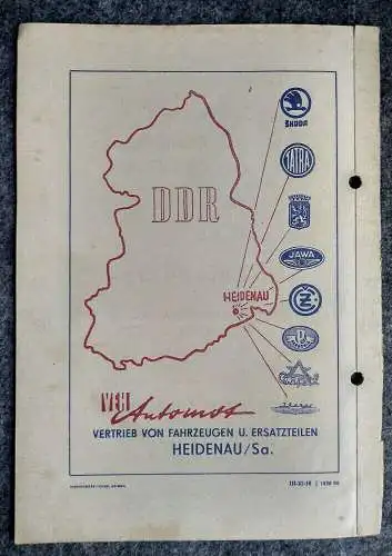 Internationales Autobahnspinne Rennen 1962 Dresden DDR Motorsport Heft