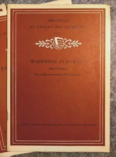 Beiträge zu Fragen der Filmkunst 5 Stück Heft 1 bis 5 DDR 1953
