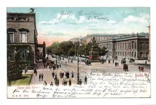 Litho Ak Berlin unter den Linden 1902