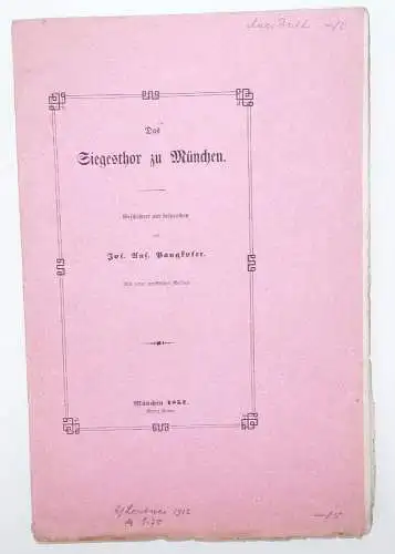 Das Siegesthor zu München Pangkofer 1851 