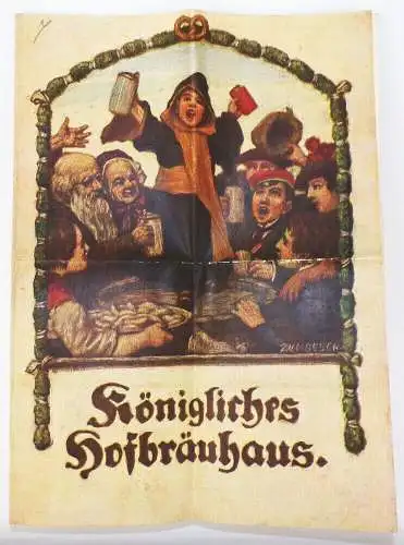 Alte Speisekarte königliches Hofbräuhaus um 1910 original