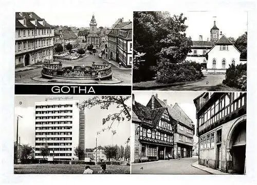 Ak Gotha Blick vom Schloßberg auf Marktplatz und Rathaus Echtfoto DDR