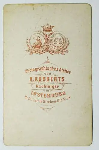 Carte de Visite Foto vier Geschwister Liedke Insterburg Ostpreussen 1890er