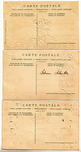 3 x Präge Litho Ak Geneve Lausanne Rütlischwur um 1900 Schweiz Swiss (A3408