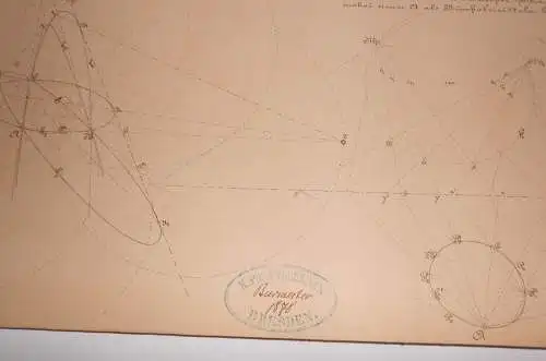 Handzeichnung Geometrie geometrische Formen Polytechnikum Dresden 1878 (Nr2