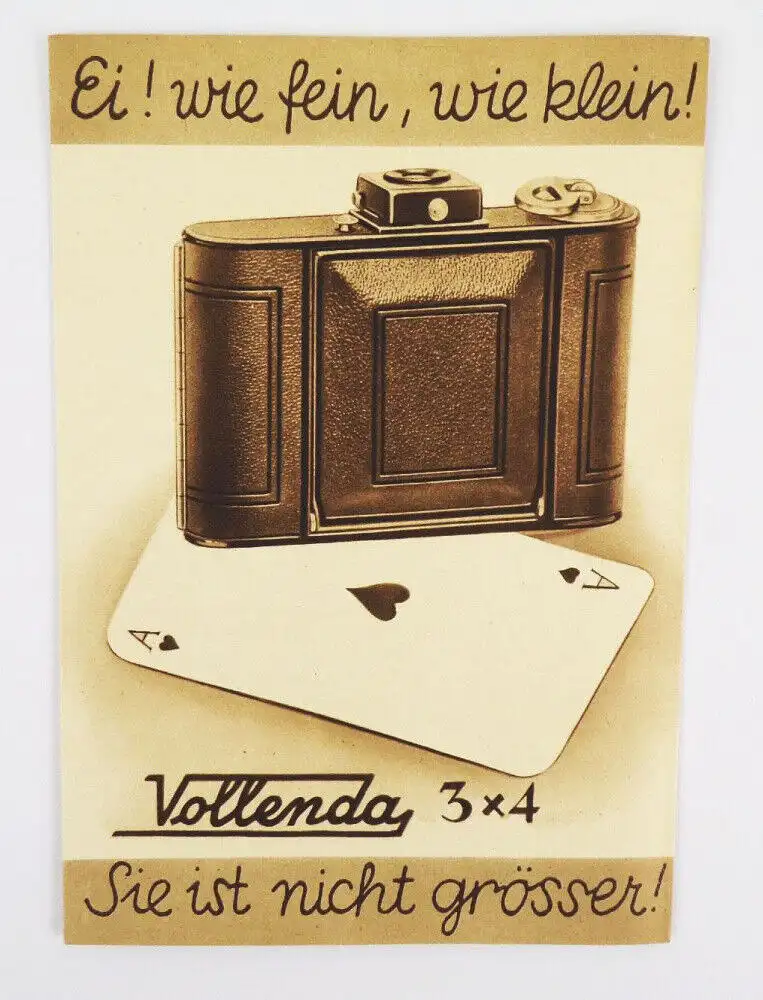 Kleinfilm Vollenda 3 x 4  Kamera Fotoapparat 1930 er  0