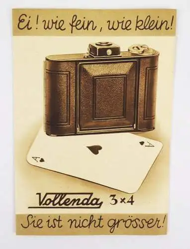 Kleinfilm Vollenda 3 x 4  Kamera Fotoapparat 1930 er 
