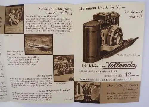 Kleinfilm Vollenda 3 x 4  Kamera Fotoapparat 1930 er 
