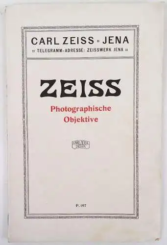 Carl Zeiss Jena Photographische Objektive P 197 altes Prospekt