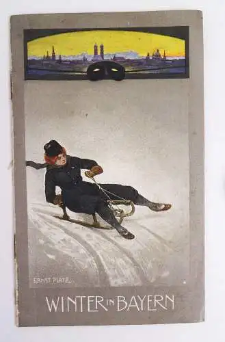 Winter in Bayern um 1910 Sport und Vergnügen mit Fahrplan