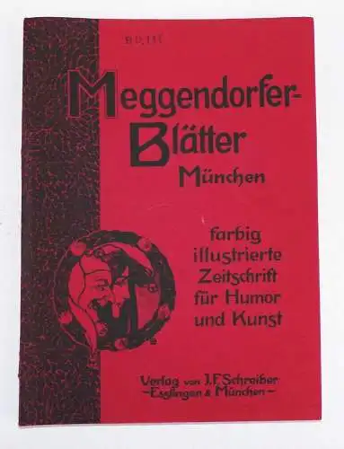 Meggendorfer Blätter München Band 111 illustrierte Zeitschrift Humor Kunst