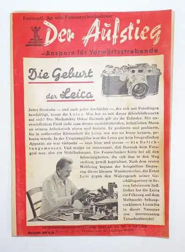 Der Aufstieg Ansporn für Vorwärtsstrebende Leica um 1950