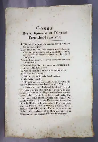 Dokument Bischof Absolution 1770 Edikt Dekret 