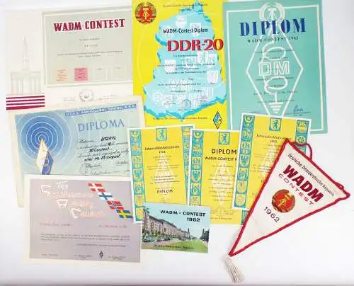 Urkunden Nachlass Amateurfunk WADM Contest Diplom DDR 1960er 