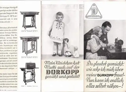 Prospekt Dürkopp Nähmaschine um 1935 !(D