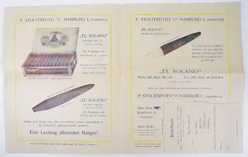 Stolterfoth Hamburg Zigarren Reklame Prospekt um 1920