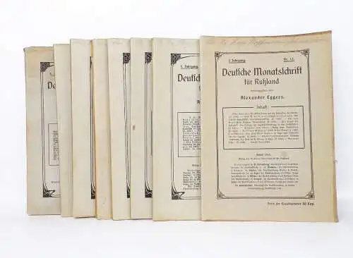 Deutsche Monatsschrift für Russland Alexander Eggers 1912 Reval