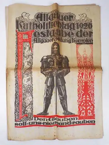 Zeitung Allgäuer Katholikentag 1926 Festgabe der Allgäuer Zeitung Kempten 1926