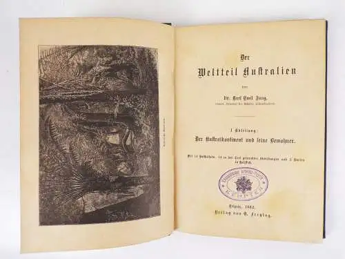 Der Weltteil Australien Dr Karl Emil Jung 1882 Reise Buch