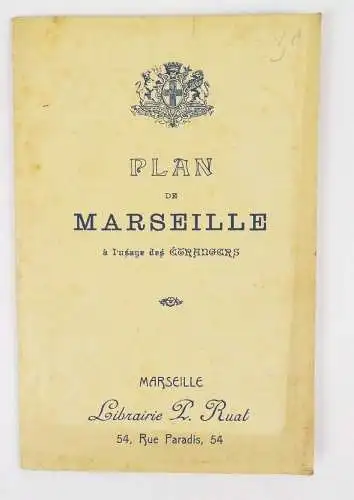 Plan de Marseille Frankreich um 1900 Stadtplan