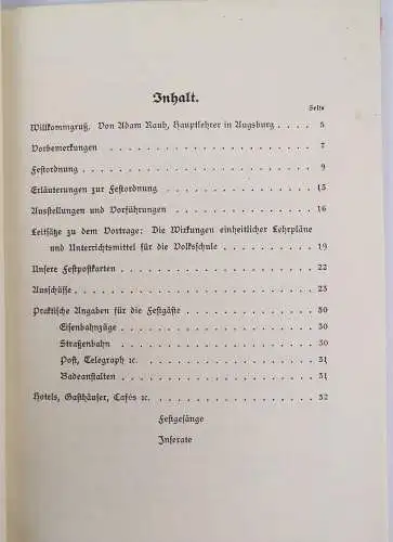 Bayerischer Volksschullehrer Verein Fest Führer Augsburg 1914