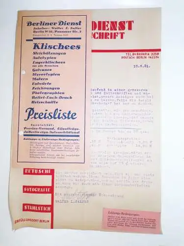 Konvolut Klischee Reklame Kaufbeuren Prospekte 1928 bis 1949