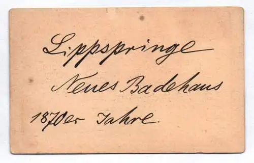 CDV Foto  Bad Lippspringe Neues Badehaus 1870 er