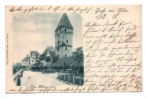 Ak Gruß aus Ulm Das Metzgerthor 1899
